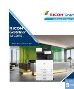 Ricoh IM C2010 Delivering vibrant color and sharp black-and-white prints at 20 pages per minute, it combines printing, scanning, copying, and optional faxing in one device.