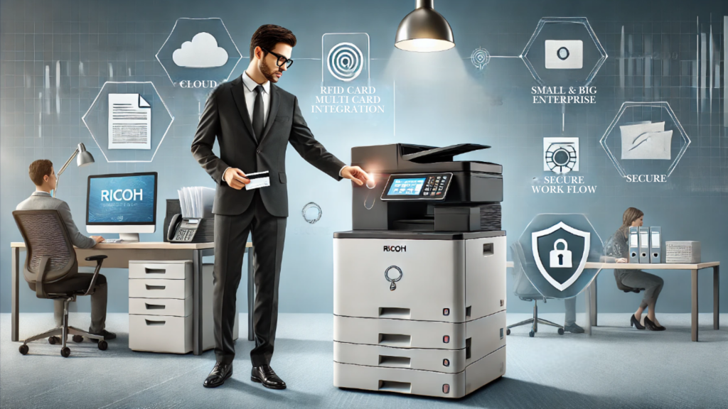 Multifunction printer with copy, scan, and print features